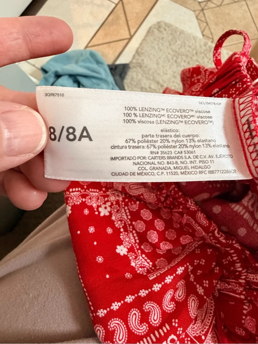 OshKosh B’gosh Girls Size 8 Red Bandana Paisley Romper Shorts